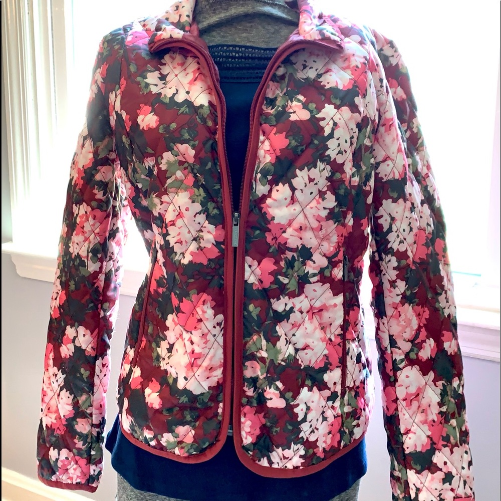LANDS’ END Jacket NWT Sz S/P 6-8 Cardinal Floral